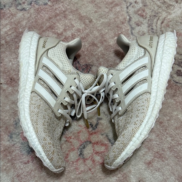 Adidas Ultra Boost Cream and Gold Running Shoes - Picture 2 of 4